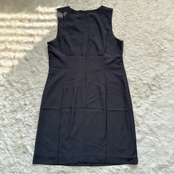 J. Crew Factory Dress Split-neck Suiting Above The Knee Black 10 NWT New - Picture 4 of 11